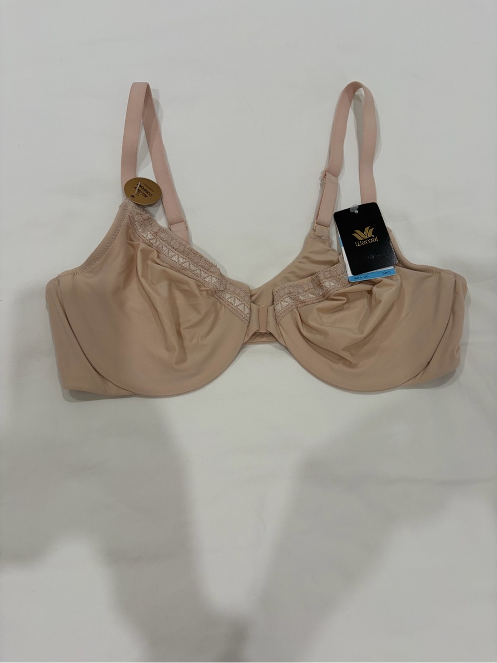 Wacoal Nude Beige Unlined Underwire Bra with Subtle Lace 36C NWT